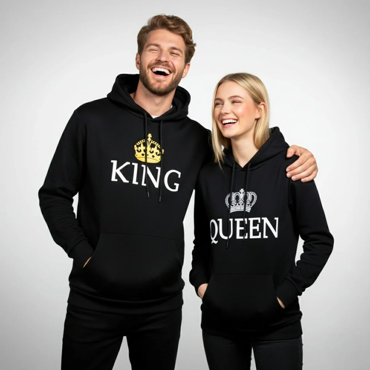 Black King Queen Hoodies - Image 3