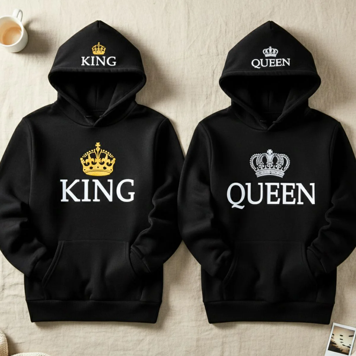 Black King Queen Hoodies - Image 4