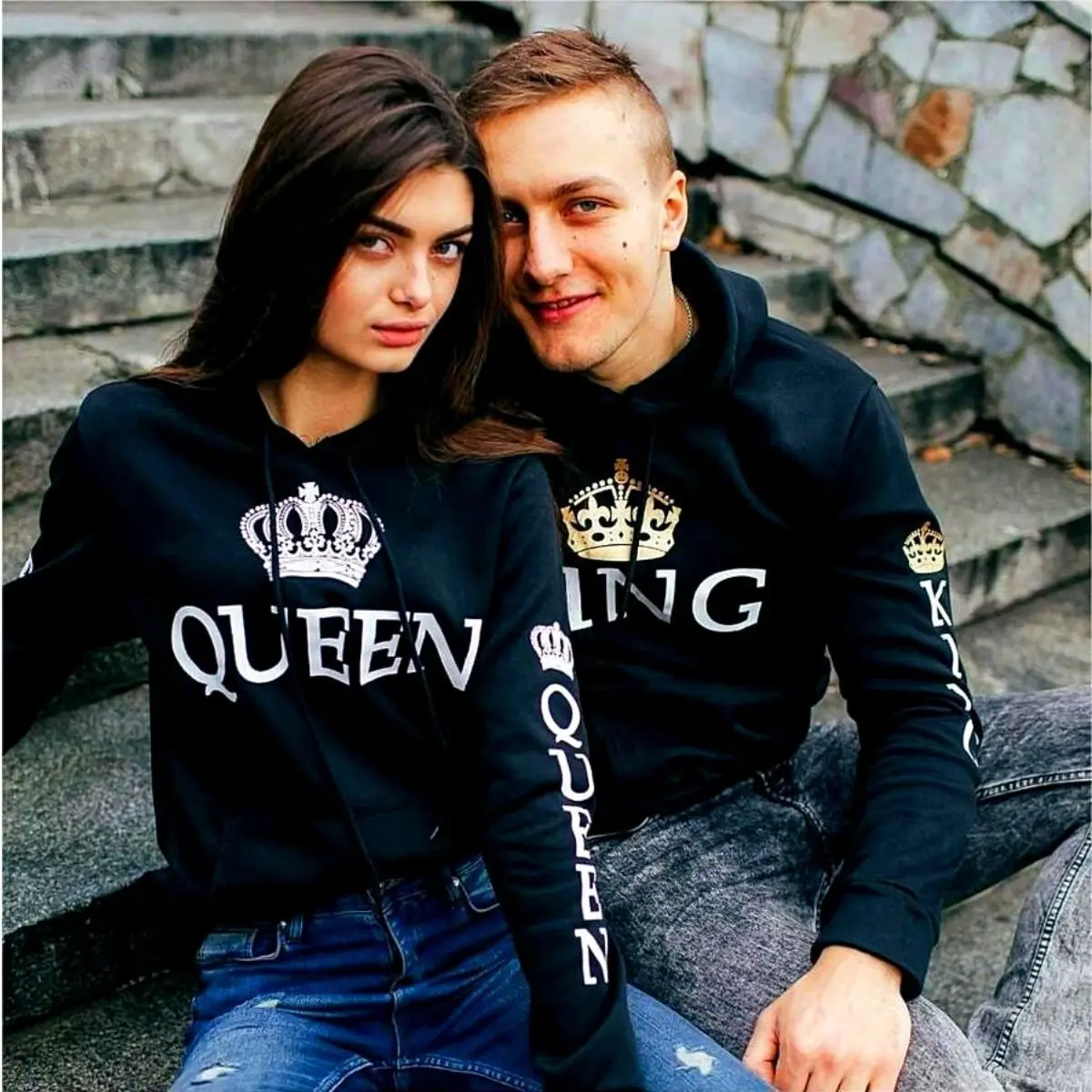 Black King Queen Hoodies - Image 6
