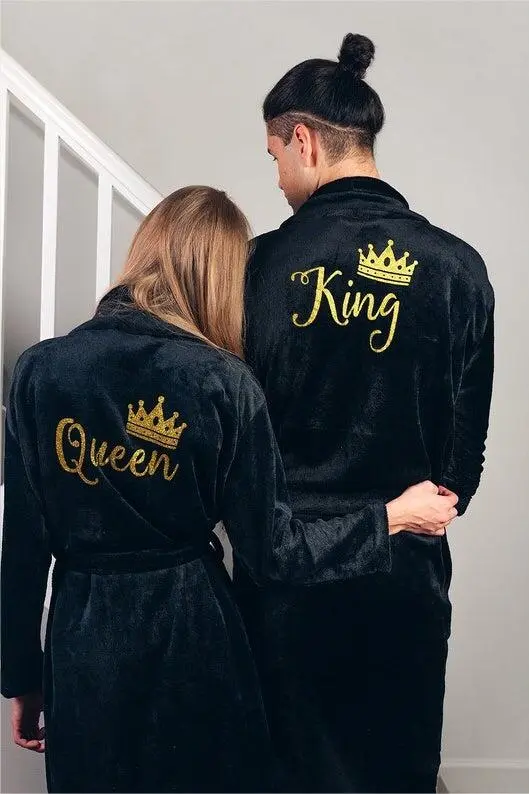 Black King & Queen Bathrobes - Image 3