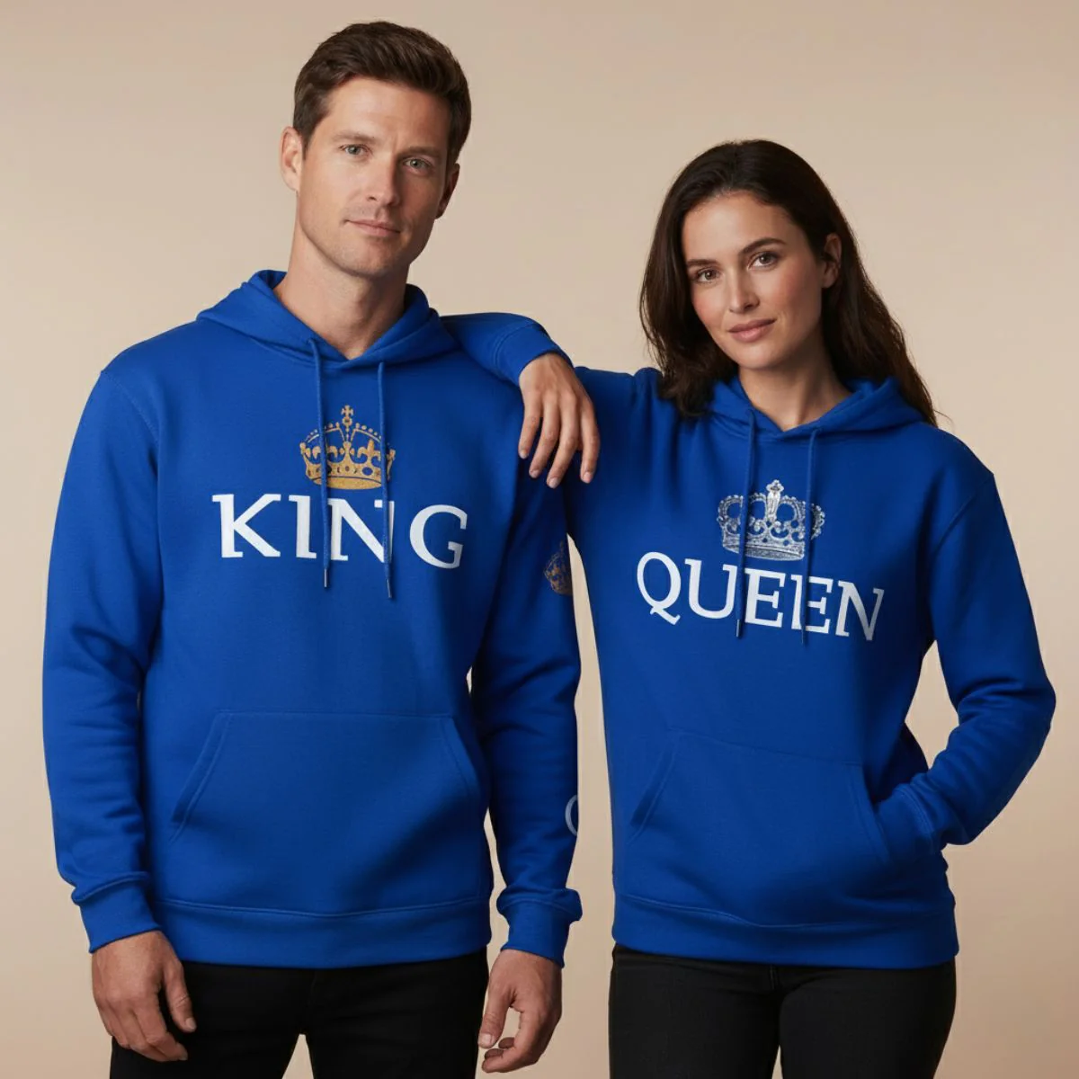 Blue King & Queen Hoodies - Image 4