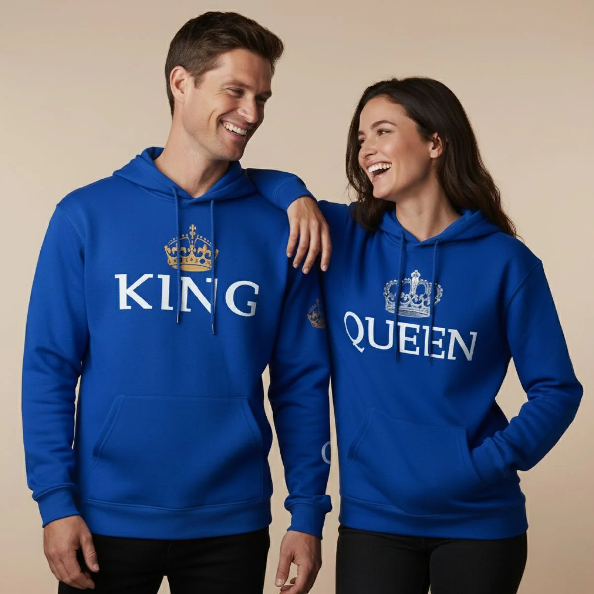Blue King & Queen Hoodies - Image 5