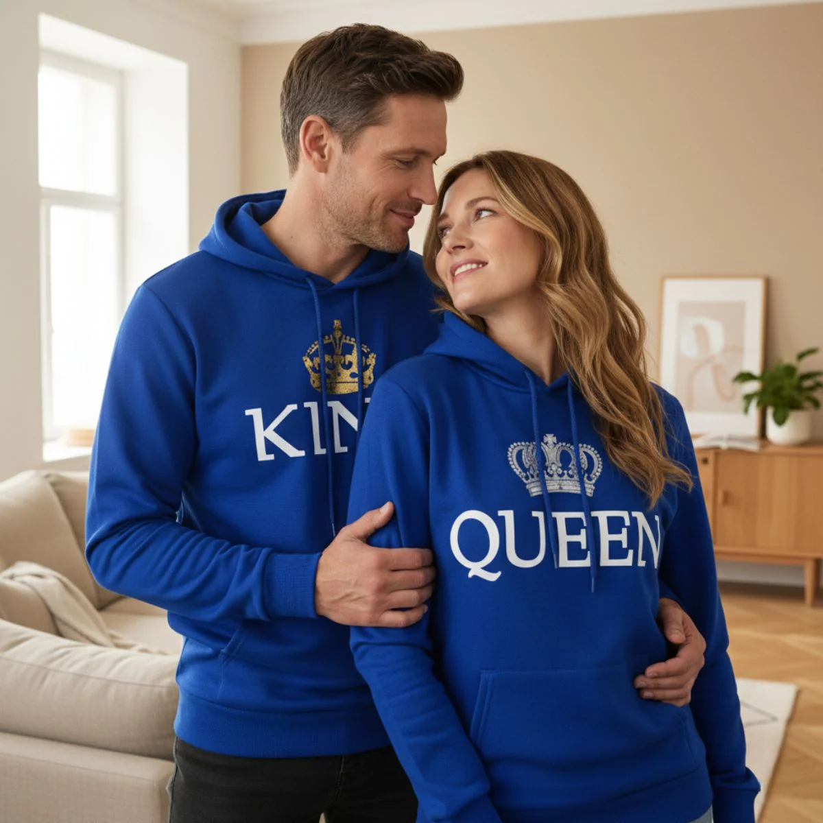 Blue King & Queen Hoodies - Image 6