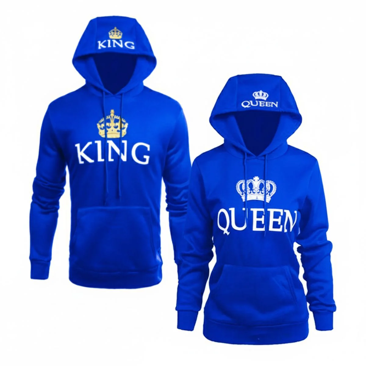 Blue King & Queen Hoodies - Image 7
