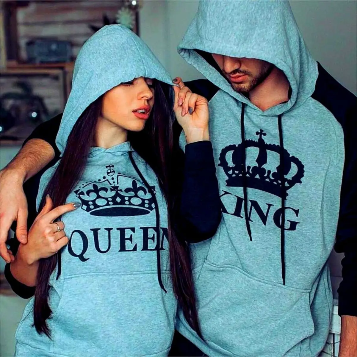 Heather King & Queen Hoodies - Image 3