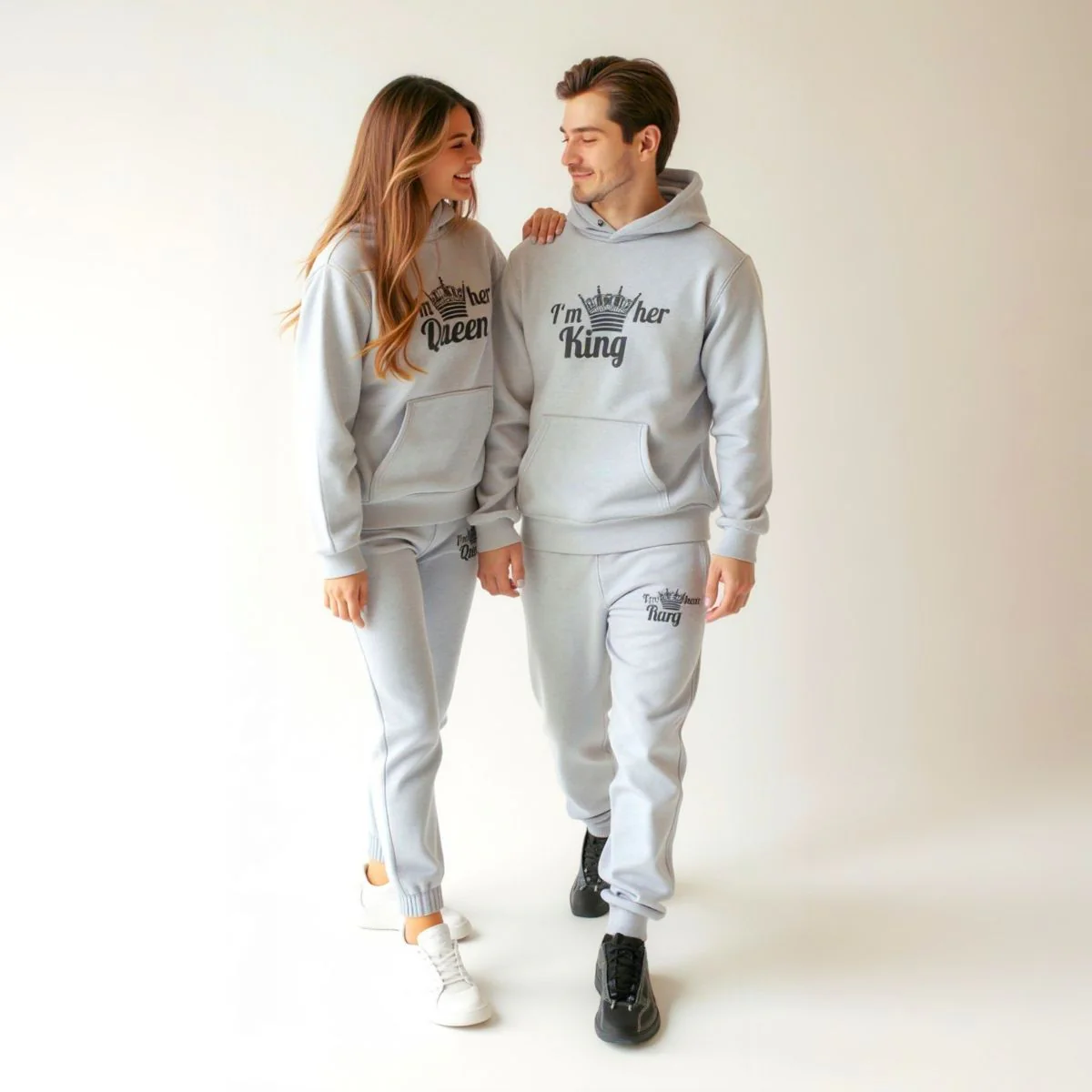 King & Queen Gray Tracksuits - Image 3