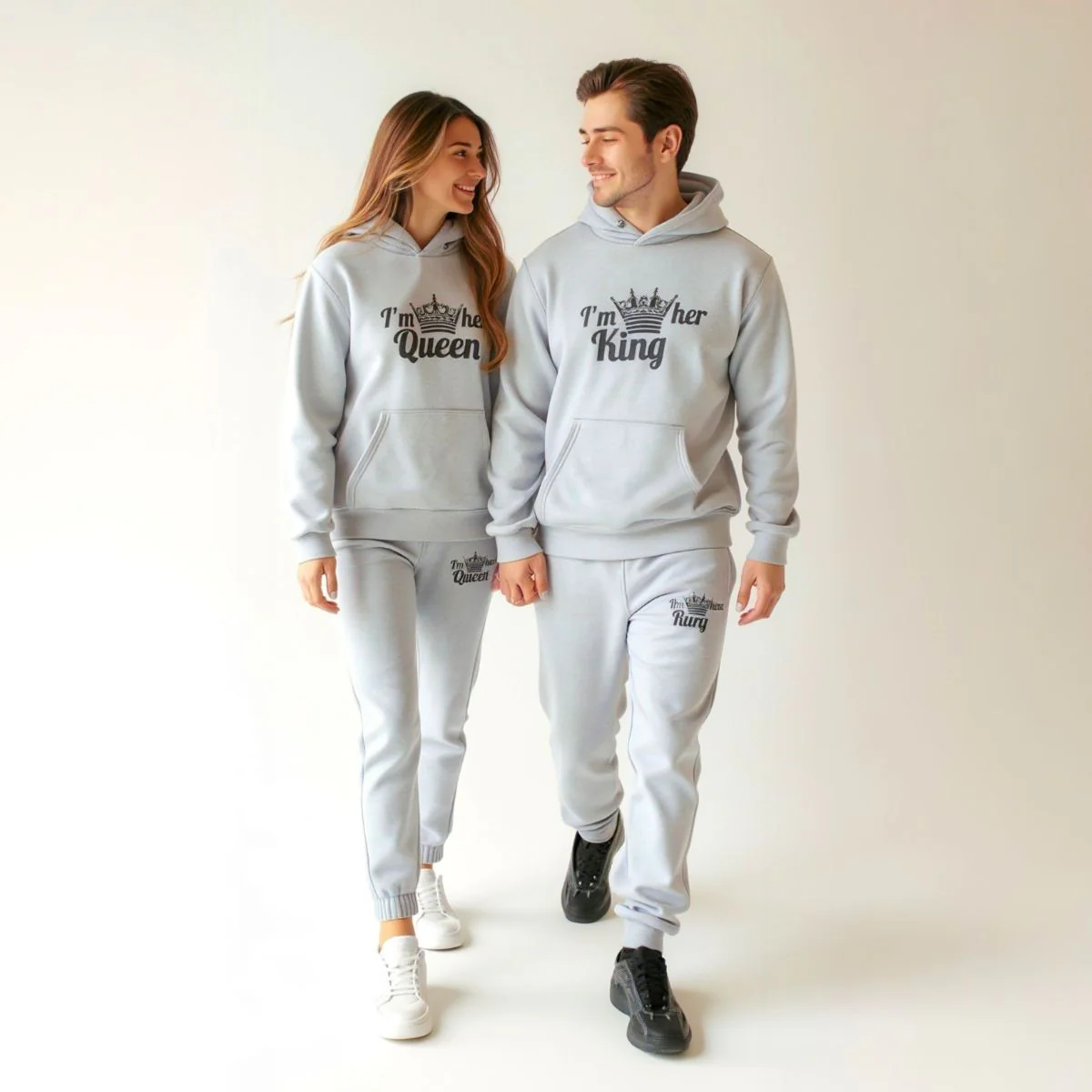 King & Queen Gray Tracksuits - Image 4