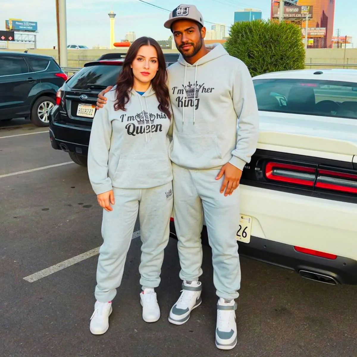 King & Queen Gray Tracksuits - Image 5