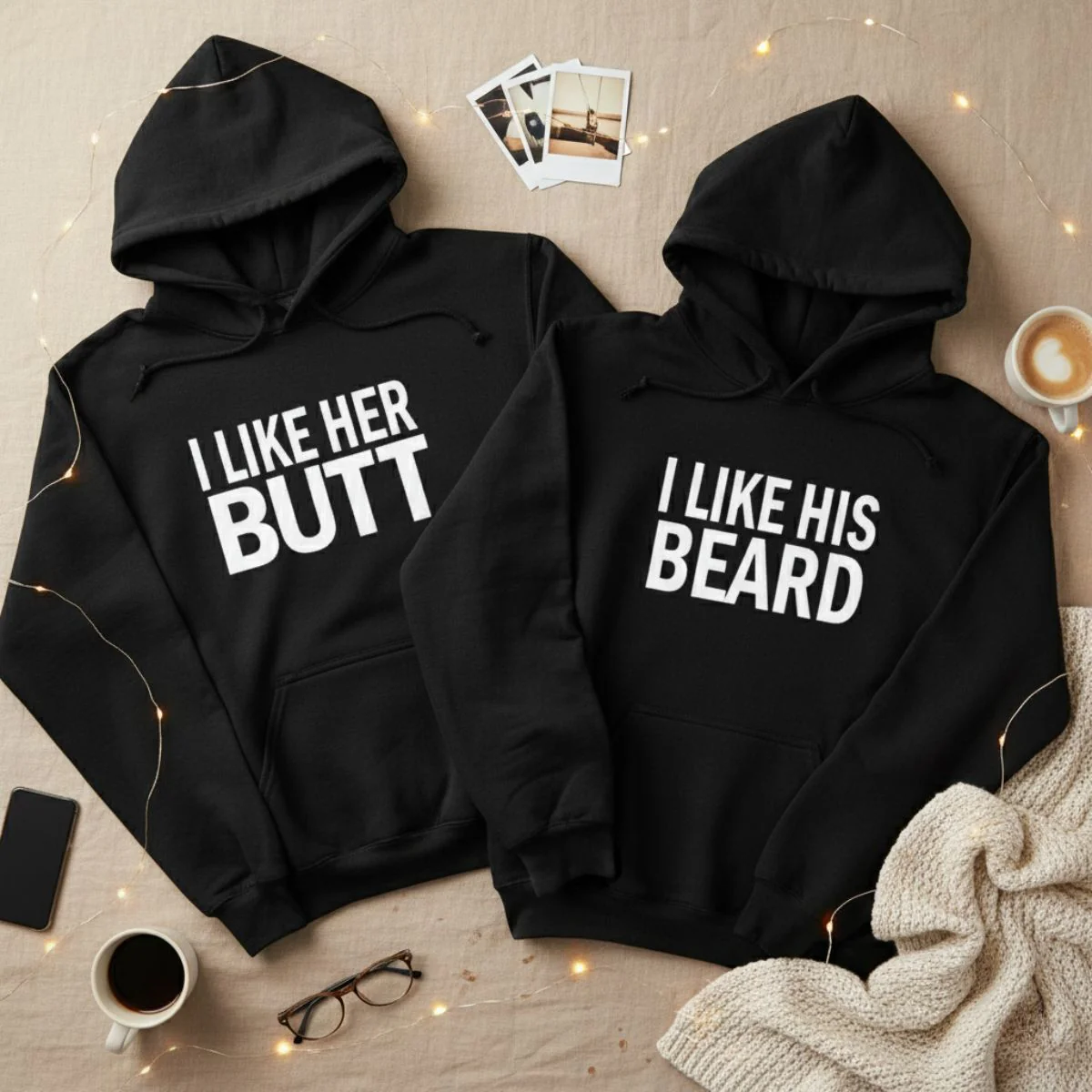 His Beard & Her Butt Hoodies - Image 3