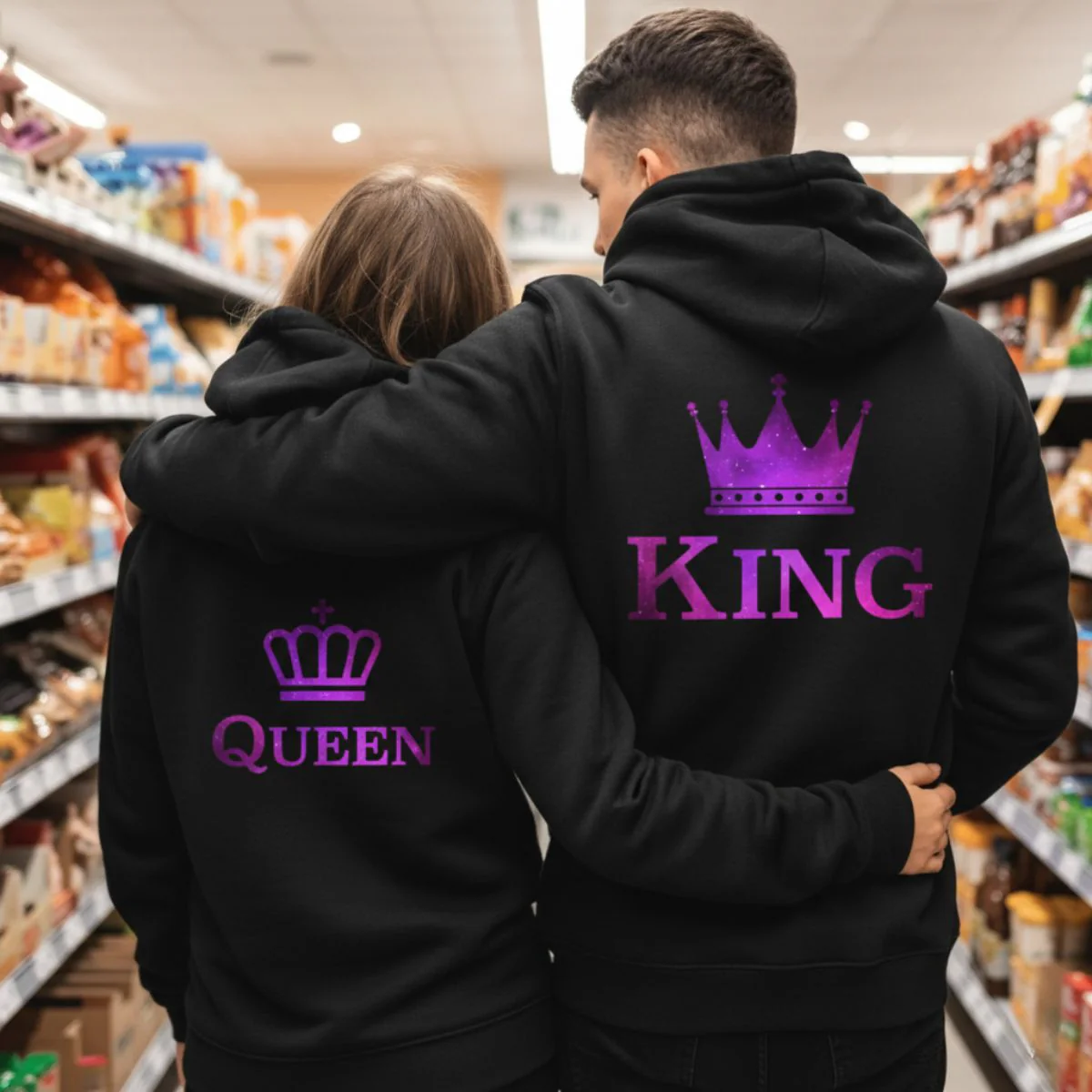 Purple King & Queen Hoodies - Image 3
